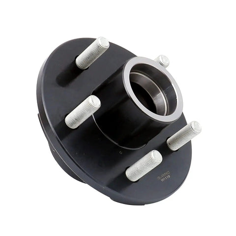 Trailer Hub Assembly For A 4 1/2 Inch Circle, 5 Bolt Pattern With 1 3/8 To 1 1/16 Inch Tapered Spindle, Includes L44649/10 Outer Bearing And L68149/11 Inner Bearing, Seal, Dust Cap, Lug Nuts And Castle Nut, Ready To Bolt In By UCUT