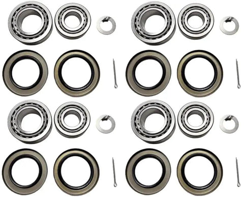 Set Of 4 Trailer Hub Wheel Bearing Kit For 7000 Lb Tandem Axles Includes 25580 Inner Bearing Cones, 25520 Inner Races
