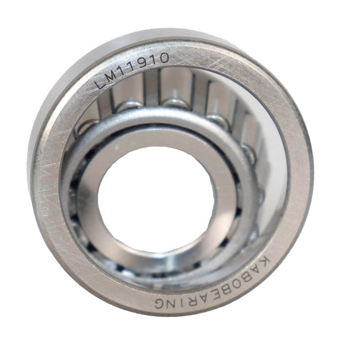 Close-up of LM11910 bearing from 2 Set Fits 3/4" inch Axles Trailer Wheel Hub Bearings, LM11949 LM11910 Bearings, 8489TC Seal OD 45.72 mm, Dust Cover and Cotter Pin, Bearing Size ID 0.7500", OD 1.7810", Width 0.65".