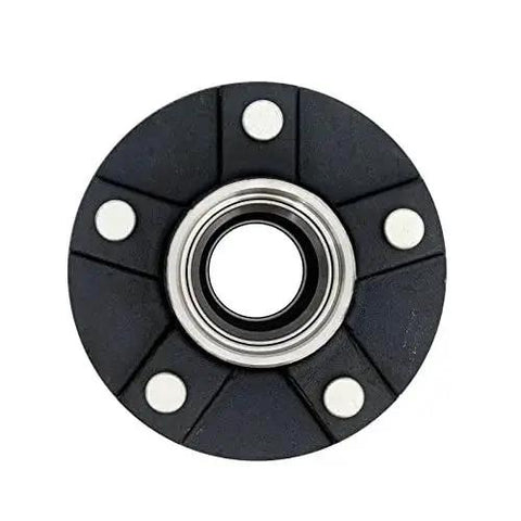 Front view of Trailer Hub Kit With 5 Bolt Circle 2 Pack Tapered Spindle From 1 3 8 To 1 1 16 Inch Includes Outer Bearing L44649 10