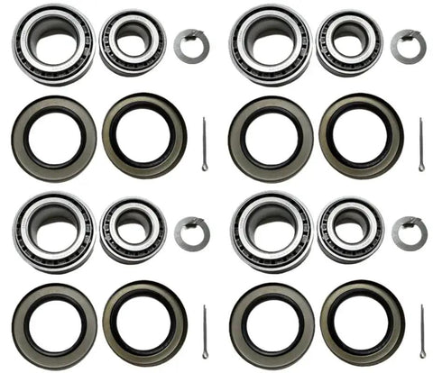 Set Of 4 Trailer Hub Wheel Bearing Kit For 7000 Lb Tandem Axles Includes 25580 Inner Bearing Cones, 25520 Inner Races, and seals