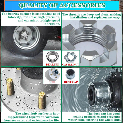 Quality accessories for 2 Pack 3500 Lb Pre Lubricated Trailer Idler Hub Kit 5 On 4.5 Inch For 1-1/16 To 1-3/8 Inch Tapered Spindle EZ Lube