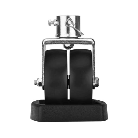 Dual 6 Inch Trailer Jack Wheel Swivel Caster Replacement With Rubber Wheel Chock, 2000 Lbs Capacity, Pin Included