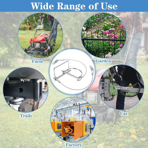 Image showing 20 Pack Trailer Coupler Pins With Steel Quick Release Rings used for farm, garden, trailer, car, and factory applications.