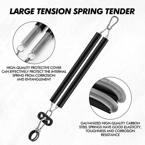 4 Pack 16 Inch Dual Trailer Spring Kit With Heavy Duty Tension Springs Includes 3 In 1 Hose Holder And 3 Hole Clamp Holder For ABS Air Lines On Semi Trucks Trailers And Tractors Keeps Hoses And Cords Safe And Neat visible