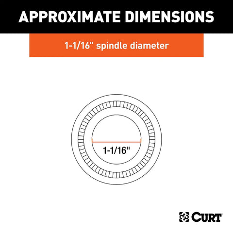 Diagram showing 1-1/16 inch spindle diameter on Replacement Trailer Wheel Bearing Kit For 1-1/16 Inch Diameter With Two Bearing Cones Two