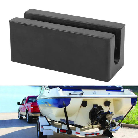Transom Saver For Outboard Motors With Hydraulic Tilt Protection Easy Install, black rubber guard supports on boat trailer
