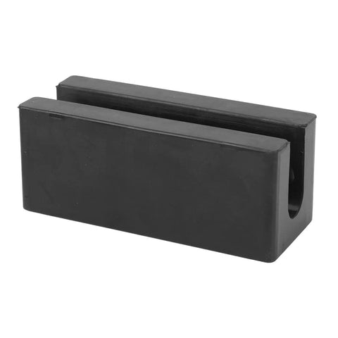 Black rubber Transom Saver for Outboard Motors with Hydraulic Tilt Protection Easy Install, side view showing high-strength design.