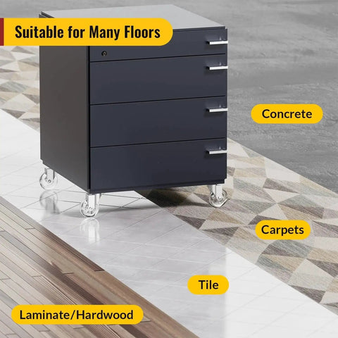 Office cabinet on Three Inch Transparent Swivel Casters Without Brakes For Furniture, 360 Degree Rotation, on various floors