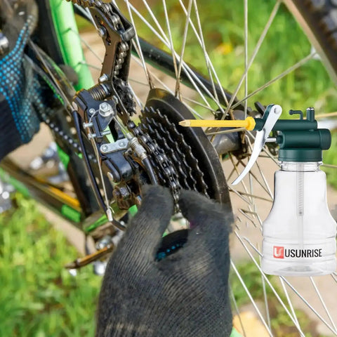 Two Pack Transparent High Pressure Oil Can Oiler With Rigid And Flexible Spouts And Thumb Pump Clear Plastic Bottle Kit lubricating bike gears