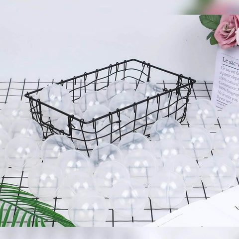 100 Ocean Balls for Babies Kids Children Soft Plastic Birthday Parties Events Playground Games Pool (Transparent) in wire basket