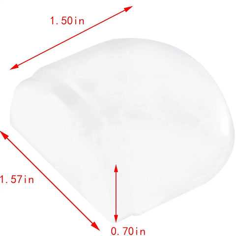 Transparent Self Adhesive PU Wall And Floor Buffer Shower Door Stopper Set, 4 Cm Cushioning Protector, side view dimensions.
