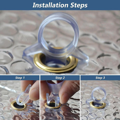 Installation steps for Transparent PVC Aquarium Suction Cups 12 Pack For Glass Surfaces, 45mm Vacuum Ring Holders.