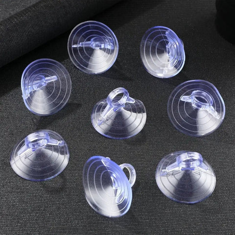 Transparent PVC Aquarium Suction Cups 12 Pack For Glass Surfaces, 45mm Vacuum Ring Holders for heaters and decorations