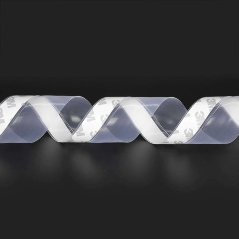 Weather Stripping, Silicone Door Seal Strip Door, Window, Transparent 16 Feet Long (Width 25mm) coiled against black background
