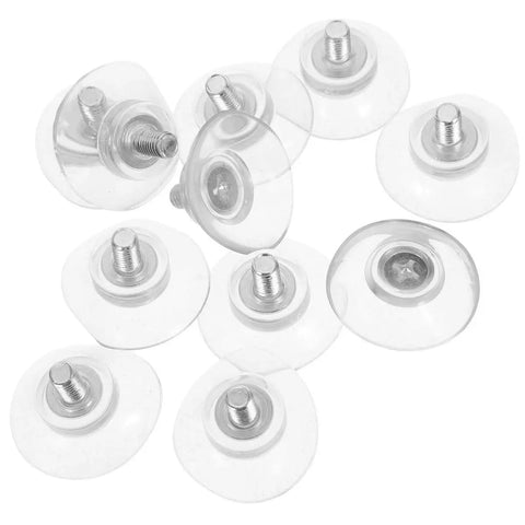 10 Pack Transparent Suction Cups With M6 Screws Nuts Grab And Go Anti Slip Vacuum Grip Hooks For Window Car Shade Cloth Bathroom Wall Door