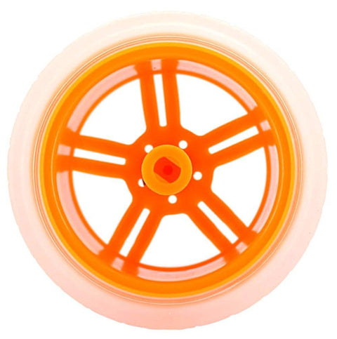 Transparent Yellow 65mm x 27mm Smart Car Rubber Wheel Tire - VXB Ball Bearings