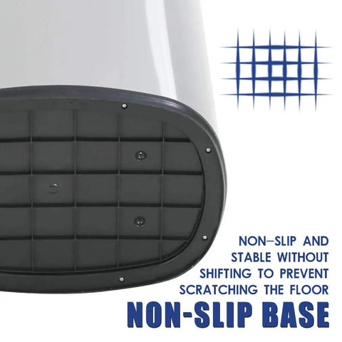 Bottom view of 13 Gallon Sensor Trash Can With Lid Automatic Touchless Garbage Can Odor Control Modern Oval Design.