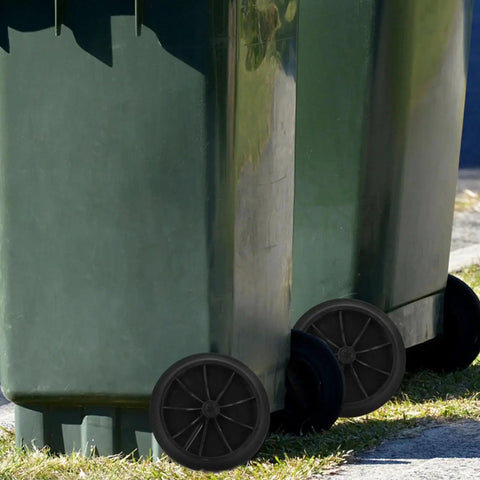 Replacement Trash Can Wheels Set Of 2 For Outdoor Garbage Containers, Plastic Rubber Casters For Waste Receptacles, 0.79 Inch Diameter