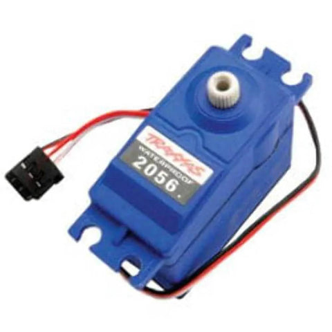 SERVO HIGH-Torque Waterproof in blue case for Traxxas RC vehicles, J-style connector, 25-tooth shaft visible