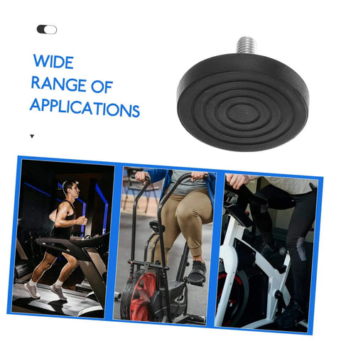 Two Pack Slip Resistant Treadmill Leveling Pad with Mounting Screw for Stable Fitness Equipment on Uneven Floors.