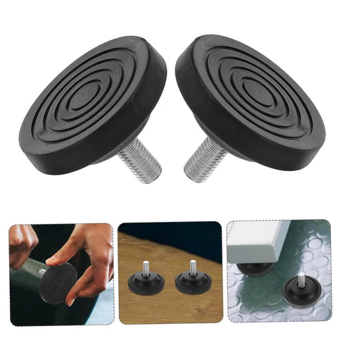 Two Pack Slip Resistant Treadmill Leveling Pads with Mounting Screws for Stable Fitness Equipment on Uneven Floors