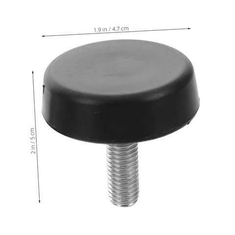 Four Piece Adjustable Treadmill Feet Mounting Hardware With Thumb Screws For Exercise Machines, 2" black rubber