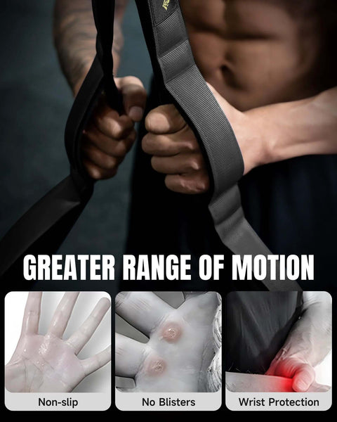 Man using Tricep Rope Cable Attachment Handles For Greater Range Of Motion On Tricep Pushdowns Crunches And Face Pulls in gym setting