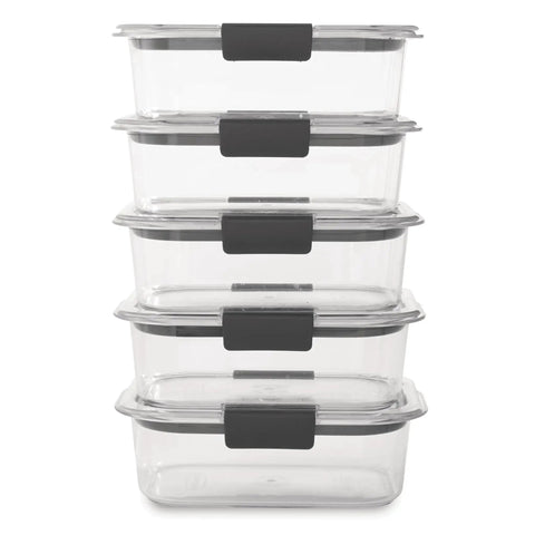 Stack of 5 clear 3.2 Cup Tritan Food Storage Containers Set with Leak Proof Airtight Lids BPA Free Ideal for Lunch Meal Prep and Leftovers