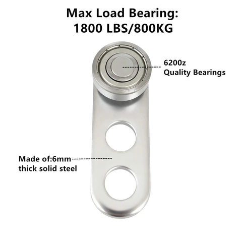2 Wheel Trolley Assembly Rollers with Deep Groove Bearings Galvanized Steel 1800 lbs capacity details