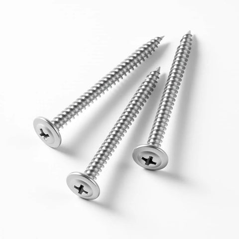 #8 x 3/4 Inch Truss Head Wood Screws, 410 Stainless Steel Self Tapping Screws for Wood to Metal, corrosion resistant, 3 screws