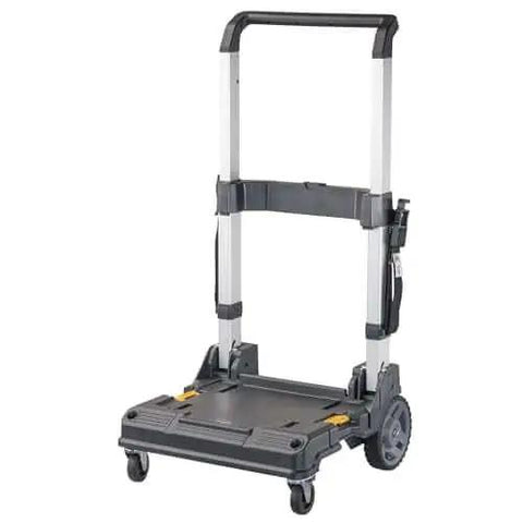 Heavy Duty TSTAK Trolley Cart With 360 Degree Swivel Front Casters And Telescoping Aluminum Handle 200 Lb Load Capacity Stackable Tool Carrier For Garage And Shop Pro Use DeWalt