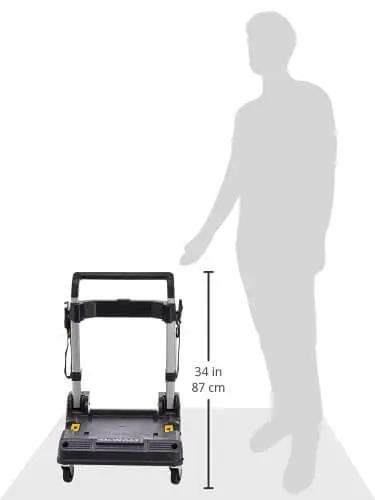 Heavy Duty TSTAK Trolley Cart With 360 Degree Swivel Front Casters And Telescoping Aluminum Handle 200 Lb Load Capacity