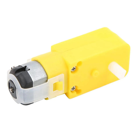 Yellow TT geared motor part of the Dope Versatile Mecanum Wheels For TT Geared Motor DIY Robot Car Parts set, component view.
