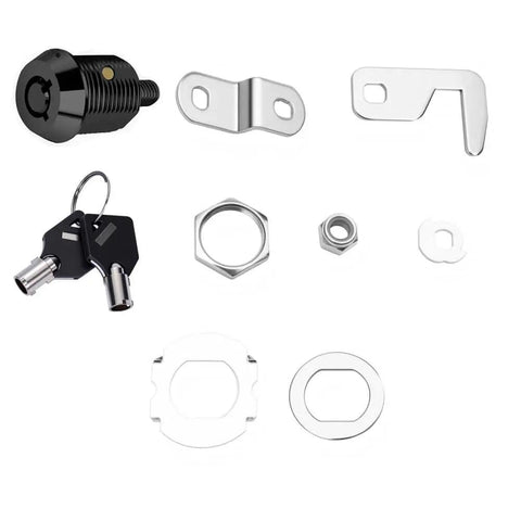 Toolbox Lock Tubular Cam Replacement Lock Hook Cam Keyed Alike Five Eighth Inch Black One Pack Durable Zinc Alloy Construction components
