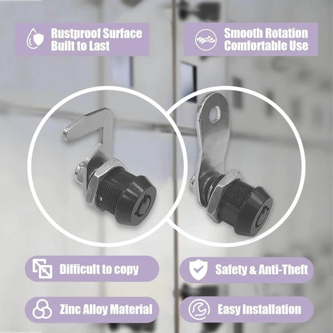Secure toolboxes and drawers with this one pack of five eighth inch tubular cam locks in zinc alloy, keyed alike for convenience