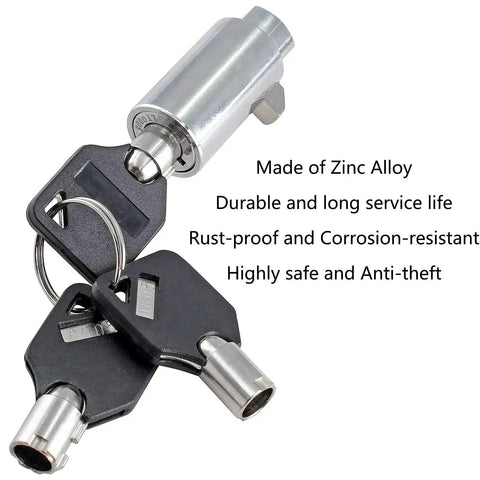 2 Pack Vending Machine Lock Set With Keyed Alike High Security Tubular Keyway Locks made of zinc alloy, includes keys.