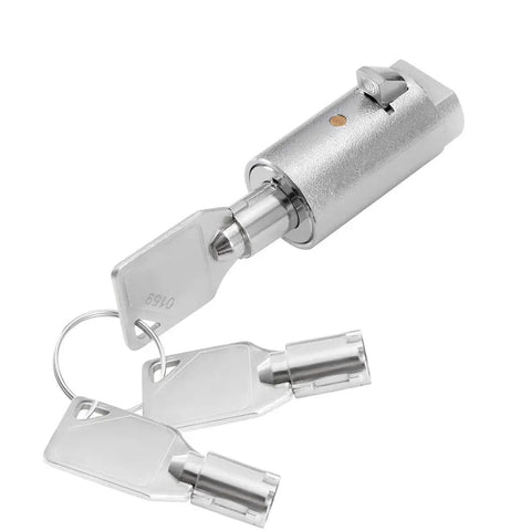 Tubular Vending Machine Lock With Keys Three Pack Keyed Alike Zinc Alloy Chrome Durable Workhorse Replacement Lock shown with keys