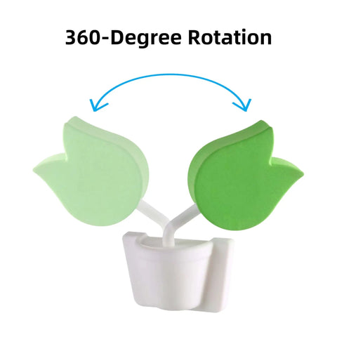 Tulip Shaped Extra Thick Foam Door Pinch Guard And Baby Proof Stopper 2 Pack shown with 360-degree rotation feature