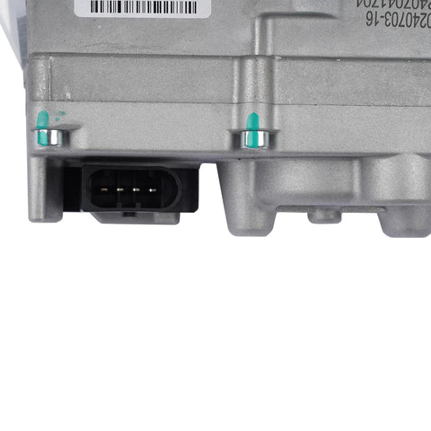 Flynsu turbo actuator calibrated kit; aluminum housing with black 4-pin connector.