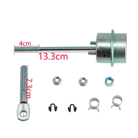 Upgrade turbo wastegate vacuum actuator with long threaded rod; metal mounting hardware for Holset/Cummins turbochargers