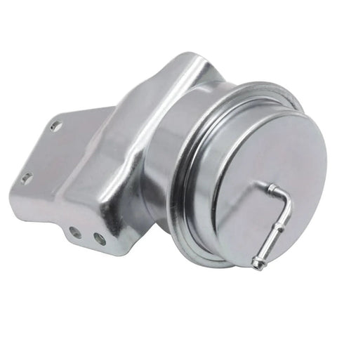 Turbo wastegate vacuum actuator, silver metal with mounting flange