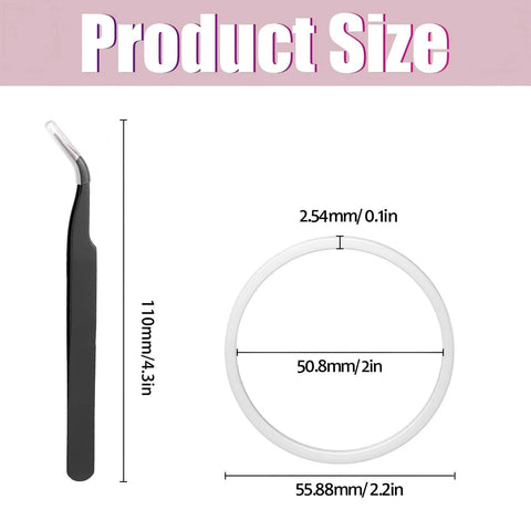 8 Pack Replacement Gasket Set For Wide Mouth Water Bottles With Flip Lid Caps Silicone O Ring Seals Rubber Gasket Stoppers Leak Proof Water Bottle Lid Gasket Replacement Kit With Tweezers For Durable Seal showing tweezers and gasket dimensions