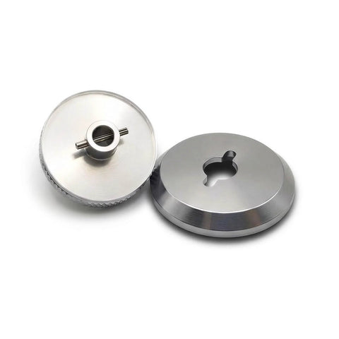 BrenixCraft vacuum bagging connector, 6061 aluminum, twist-lock port, 1/4 in NPT, two silver plates