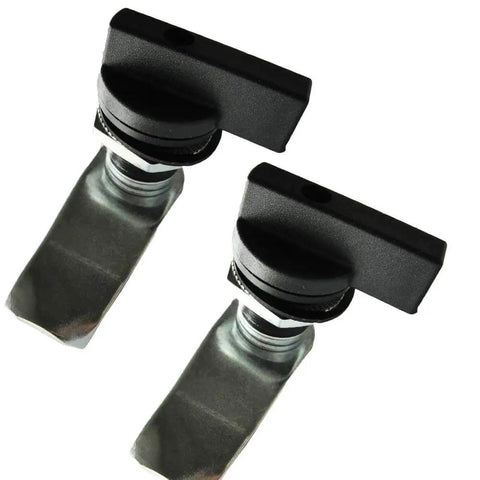 Two Pack Thumb Operated Offset Cam Locks For 1-7mm Door Thickness, 0.8 Inch Hole, Zinc Alloy Lock Body With ABS Handle, Black Cam Locks