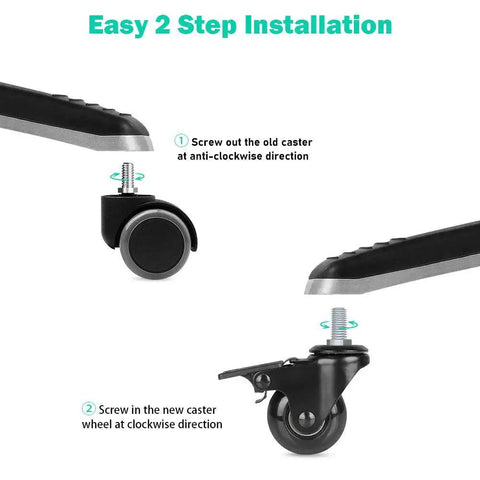 Installation guide for Two Inch Lockable Caster With Five Sixteenth Inch 18UNC Threaded Stem, brake equipped for furniture