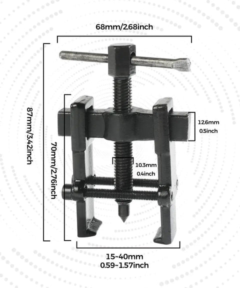 Two Jaw Bearing Puller Tool For Cars And Motorcycles, Beefy Heavy Duty Chrome Vanadium Steel Gear Remover With Heat Treated Mandrel
