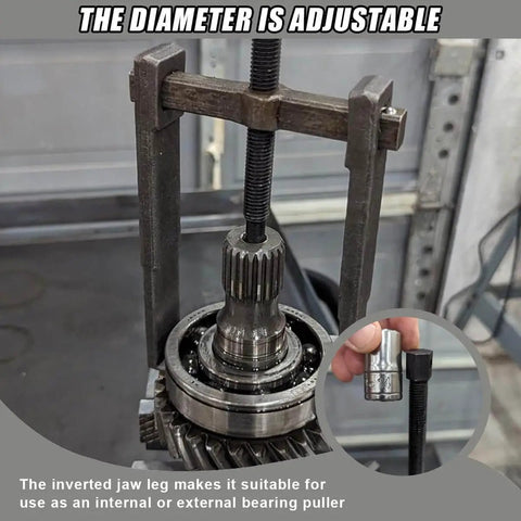 Two Jaw Gear Puller 8 Inch Carbon Steel Bearing Puller And Remover Tool in use removing a bearing from a shaft
