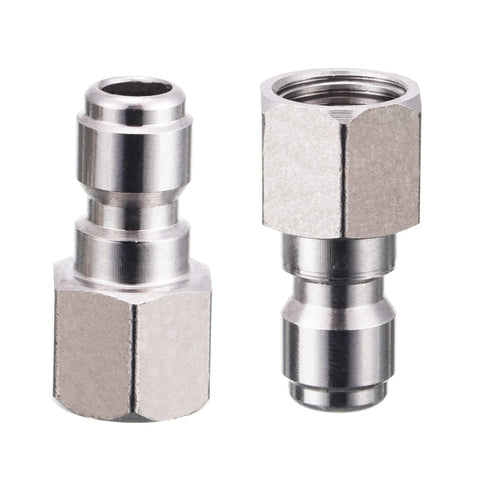 Ridge Washer pressure washer couplers, 1/4 quick-connect to female NPT fittings, chrome-plated steel, 2-pack