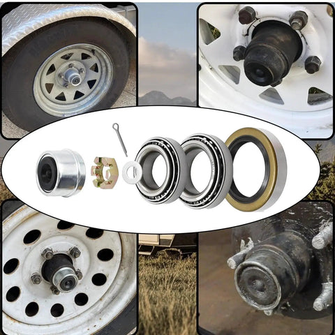 Two Pack 3500 Lb Trailer Axle Bearing Kit For 1-3/8 To 1-1/16 Inch Spindles Includes L68149 L44649 Boat Wheel Bearings displayed